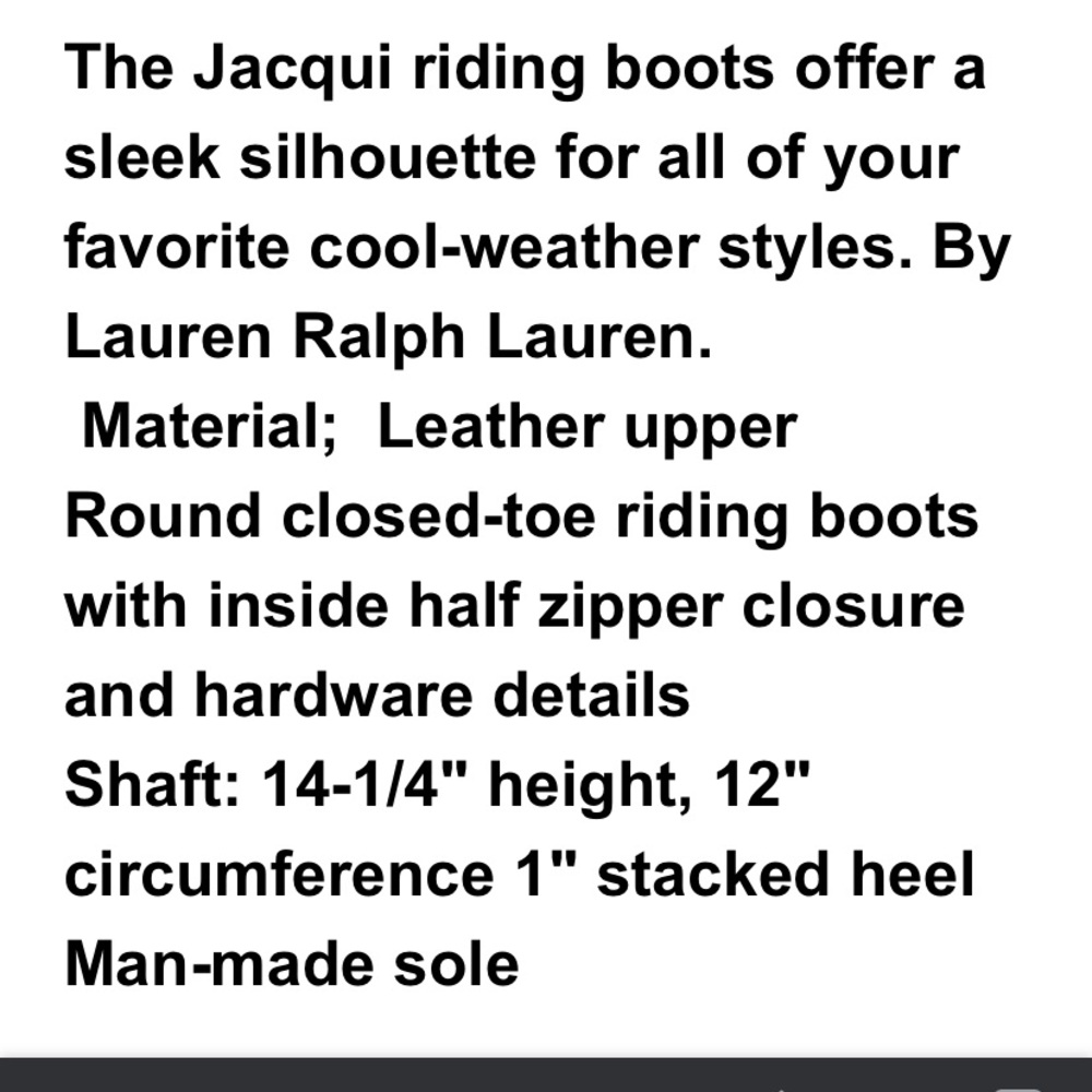 Lauren Ralph Lauren Jacqui Chain Leather Riding Boot. - Picture 11 of 14